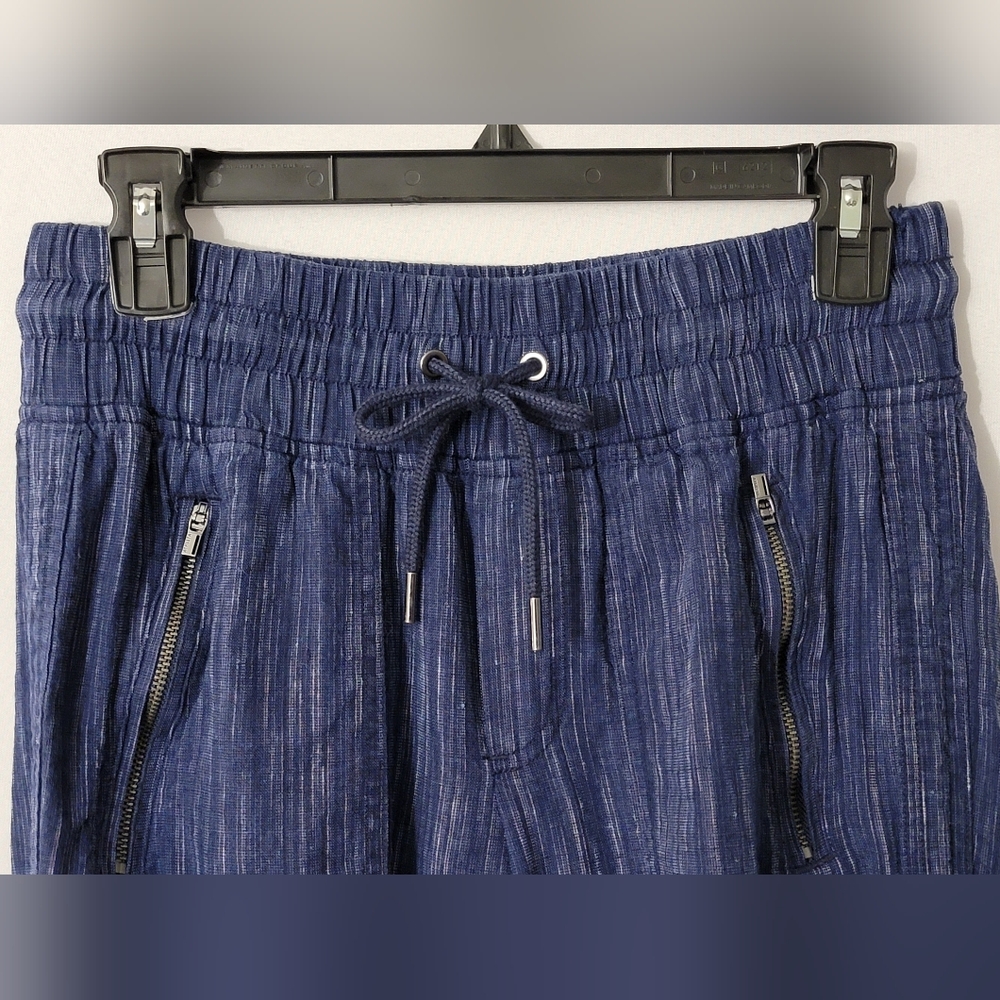 Athleta 100% Linen Wide Leg Drawstring Pants Size 6 - Picture 4 of 11